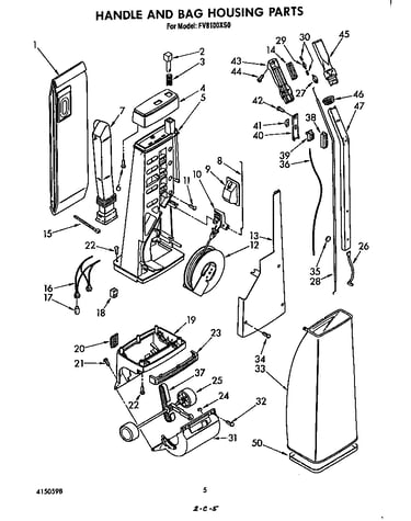 Handle and bag housing
