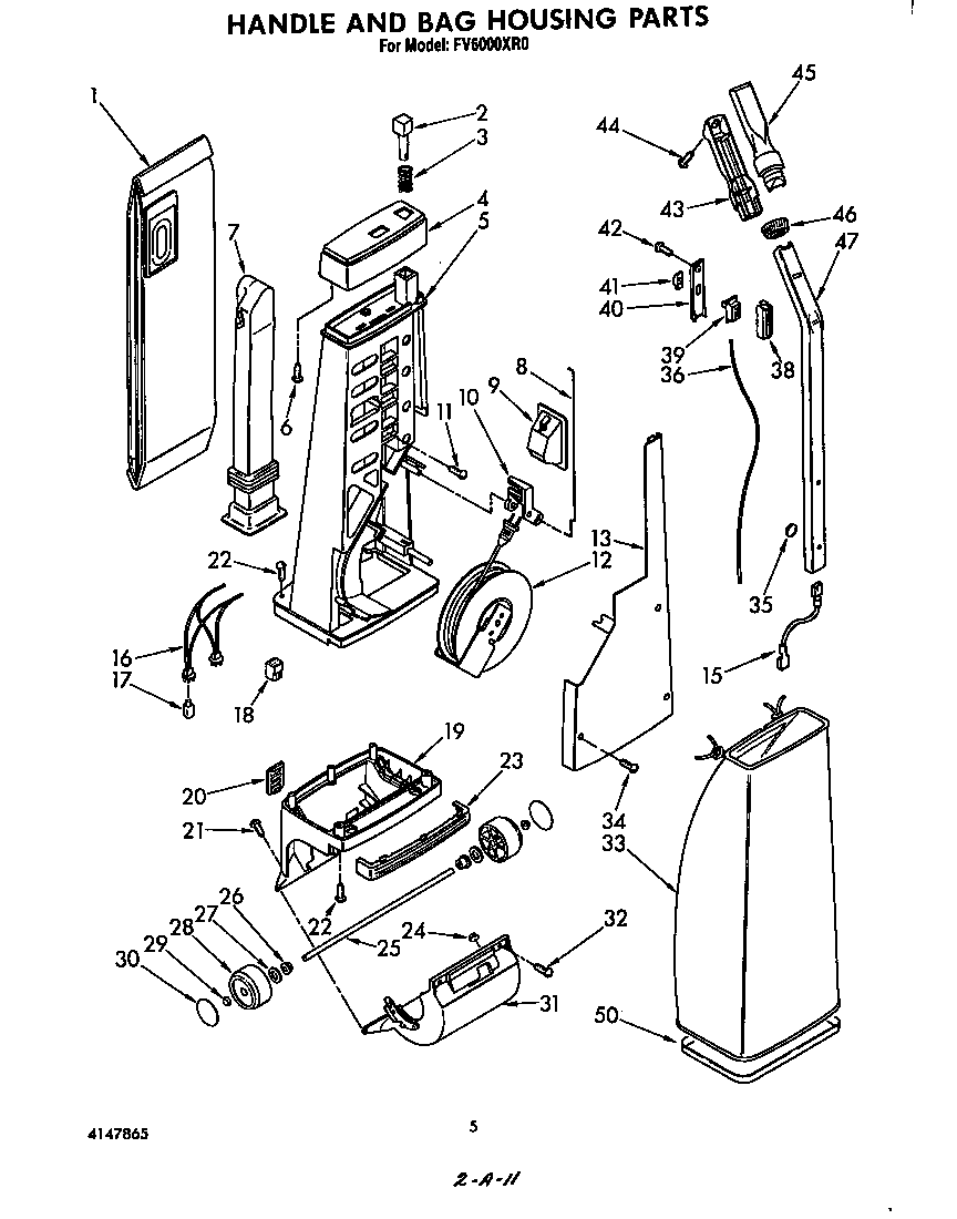 HANDLE AND BAG HOUSING