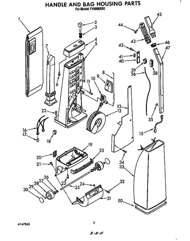 Handle and bag housing