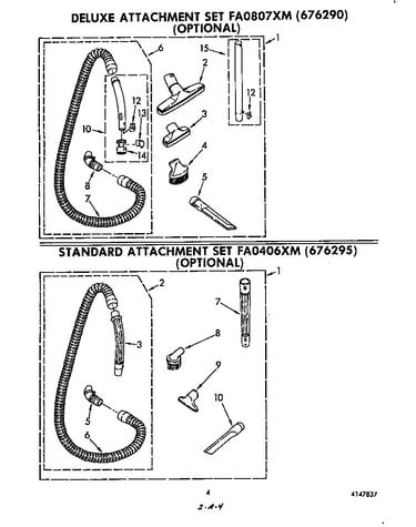 Deluxe and standard attachment sets
