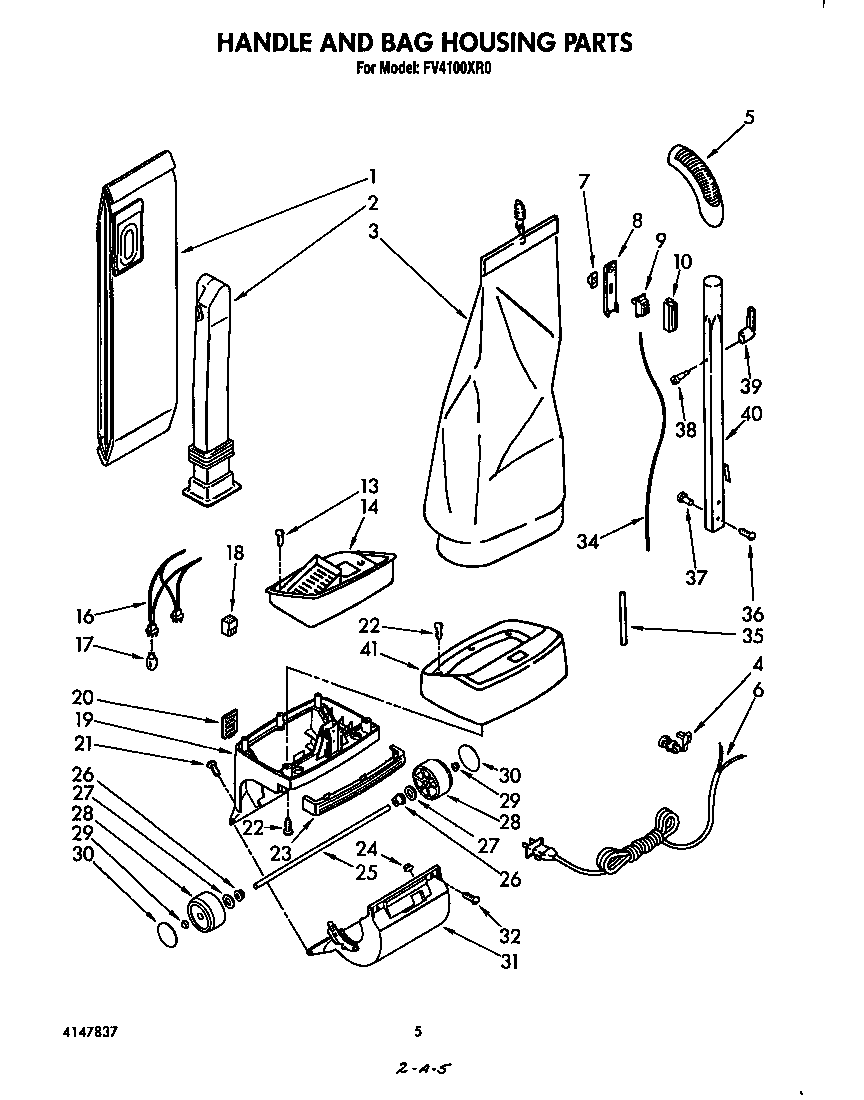 HANDLE AND BAG HOUSING PARTS