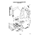 Whirlpool FV2100XR0 handle and bag housing diagram