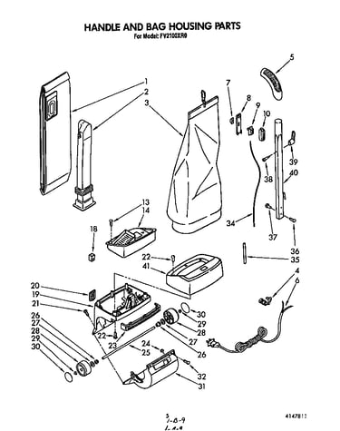 Handle and bag housing