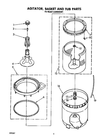 Agitator, basket and tub