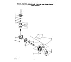 Whirlpool LA5900XSW1 brake, clutch, gearcase, motor and pump diagram