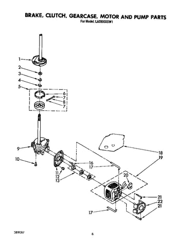 Brake, clutch, gearcase, motor and pump