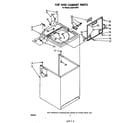 Whirlpool LA5591XPW4 top and cabinet diagram