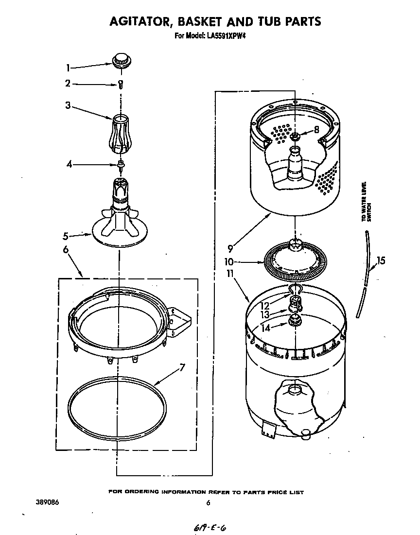 Agitator, basket and tub