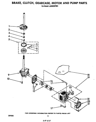 Brake, clutch, gearcase, motor, and pump