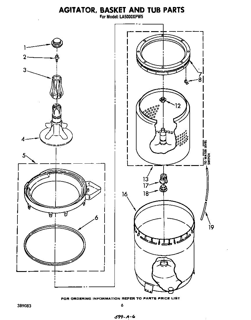 Agitator, basket and tub