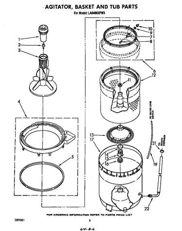 Agitator, basket and tub