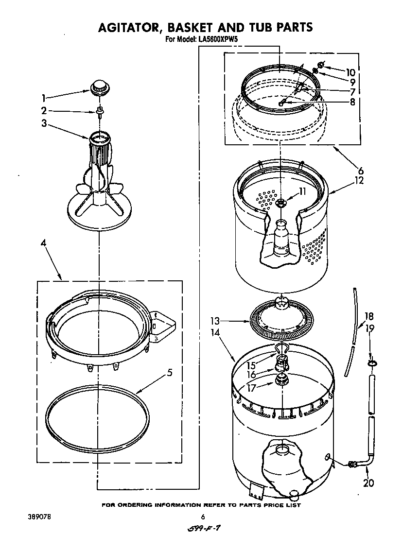 Agitator, basket and tub