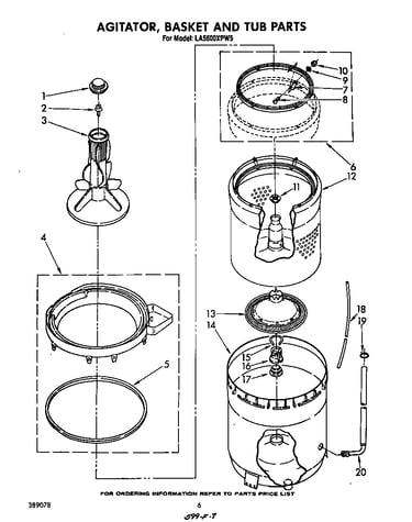 Agitator, basket and tub