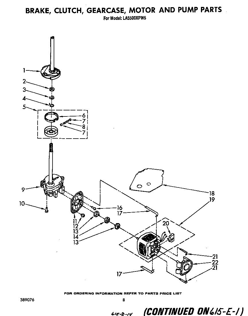 BRAKE, CLUTCH, GEARCASE, MOTOR, AND PUMP