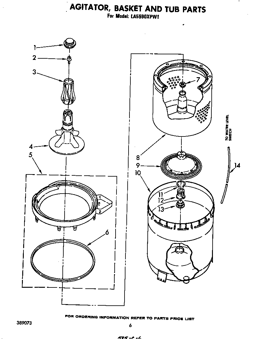 Agitator, basket and tub