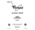Whirlpool LA5900XSW0 front cover diagram