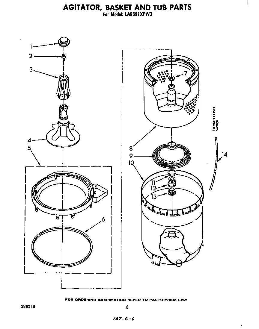 Agitator, basket and tub