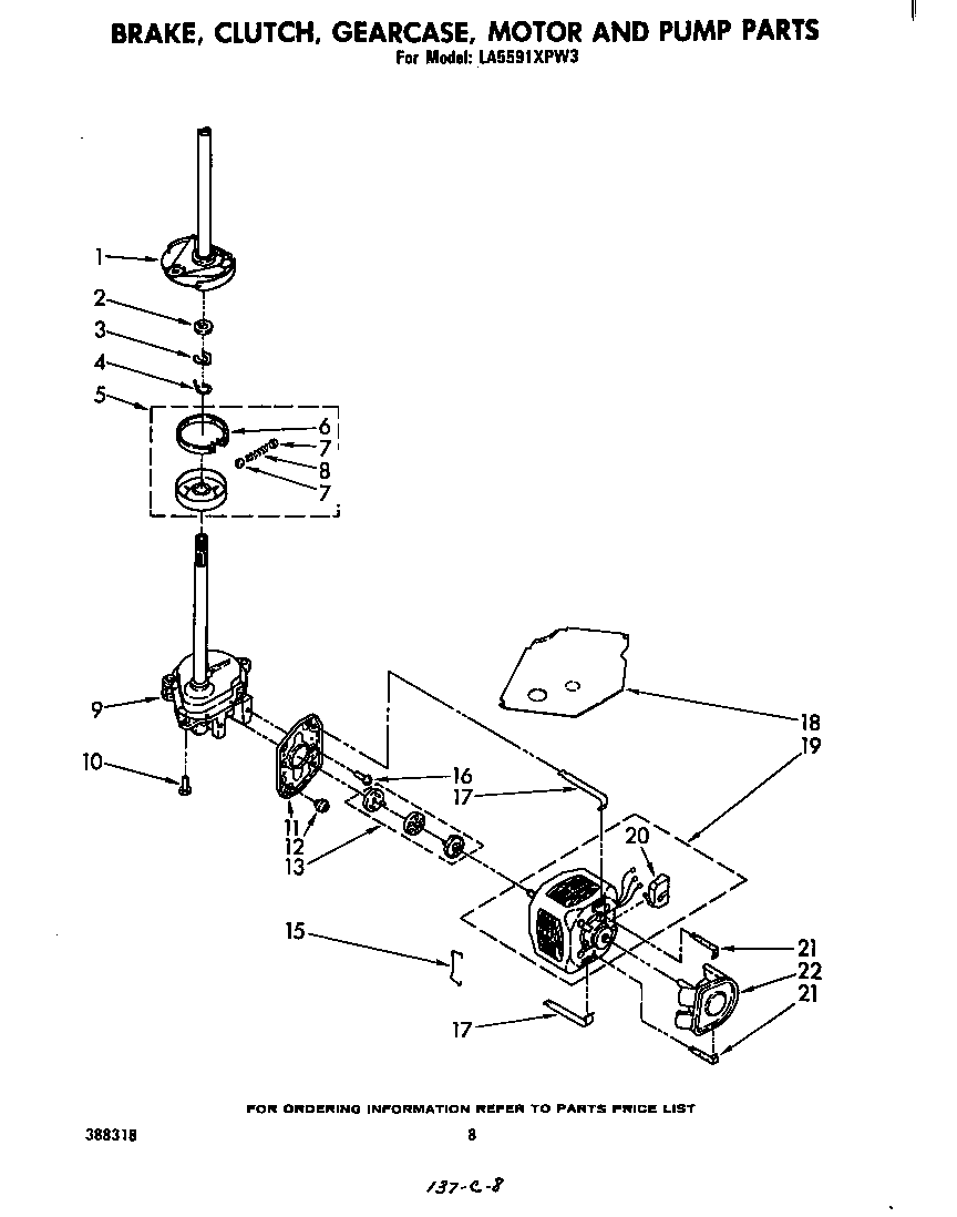 Brake, clutch, gearcase, motor, pump