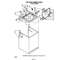 Whirlpool LA6500XPW4 top and cabinet diagram