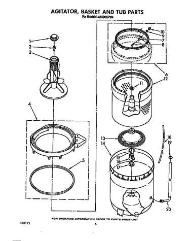 Agitator, basket and tub