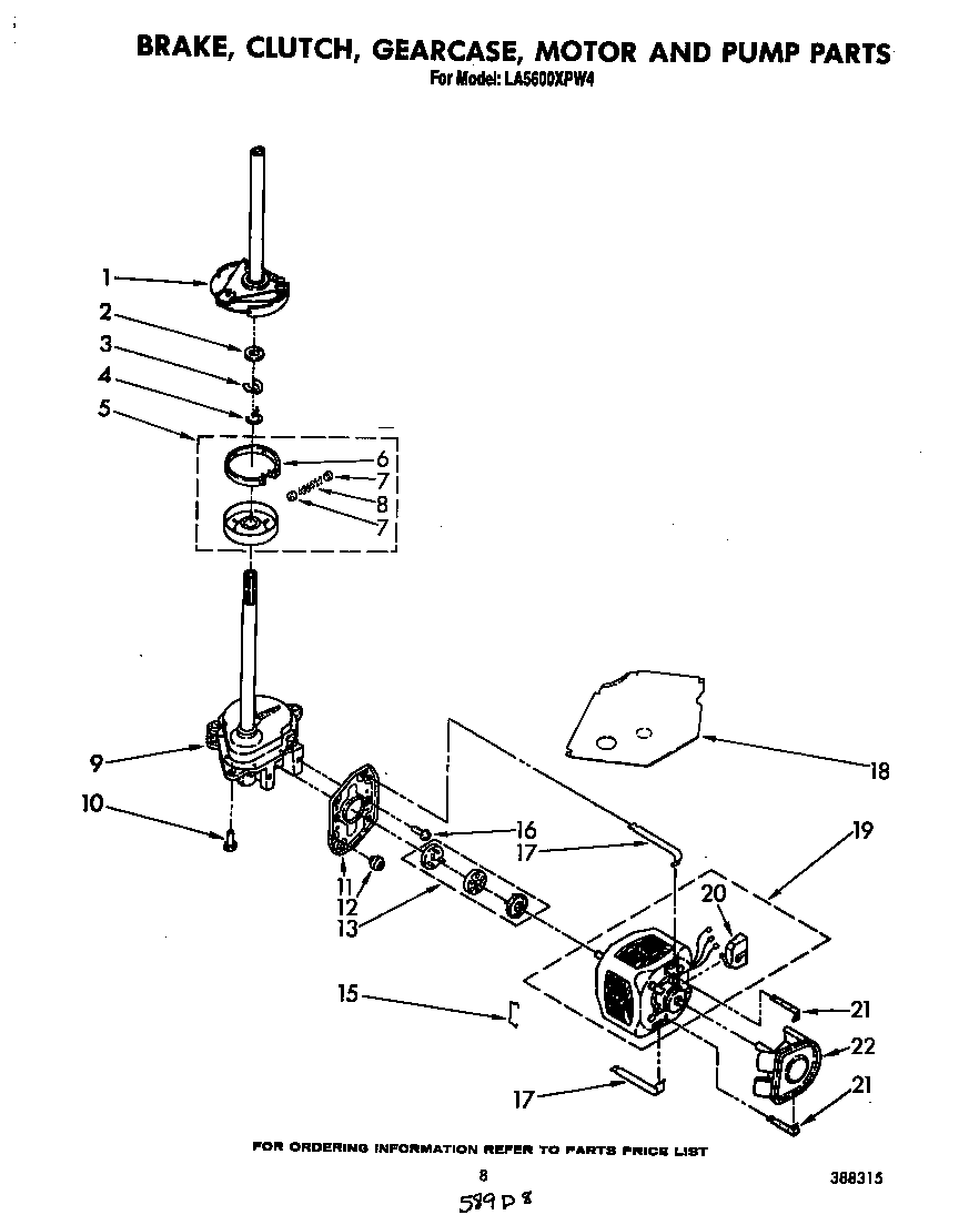 Brake, clutch, gearcase, motor and pump