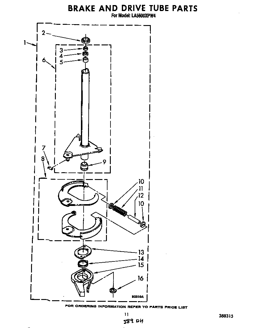 Brake and drive tube