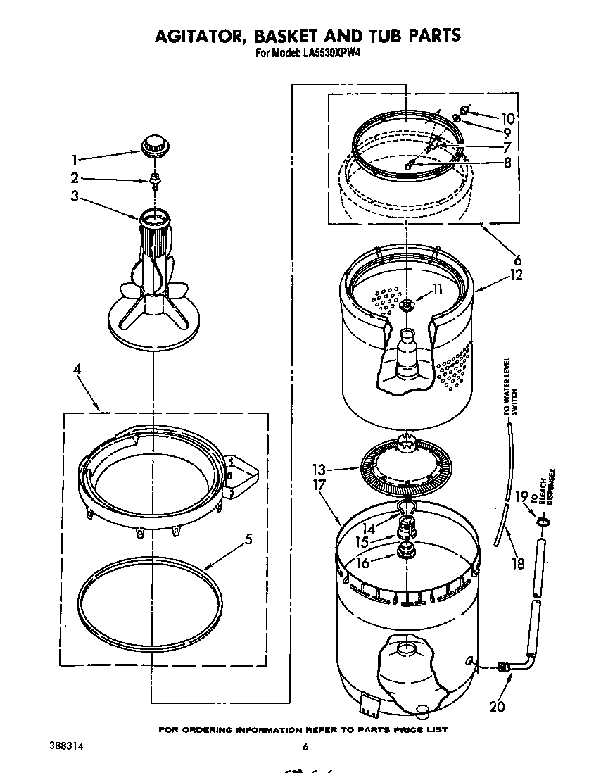 Agitator, basket and tub