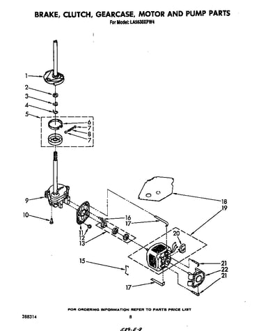Brake, clutch, gearcase, motor and pump