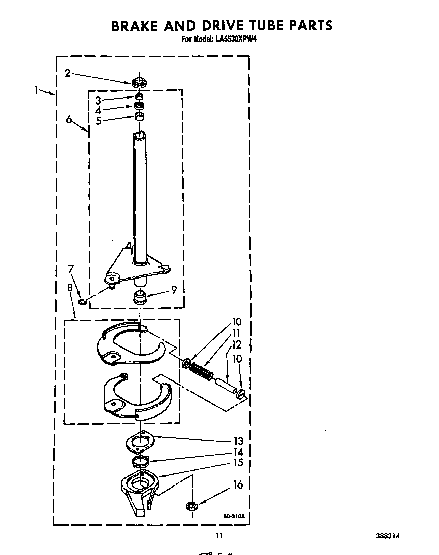 Brake and drive tube