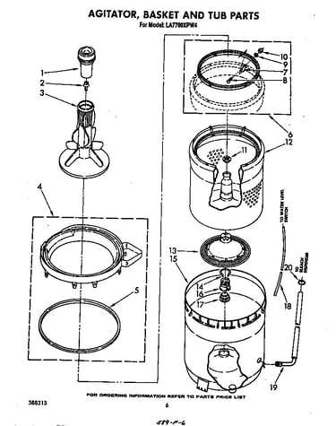 Agitator, basket and tub