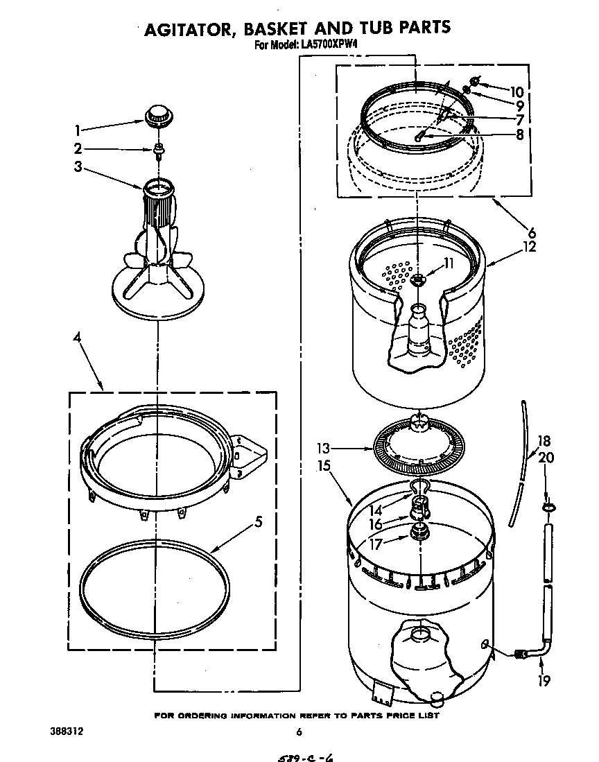Agitator, basket and tub