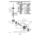 Whirlpool LA5700XPW4 brake, clutch, gearcase, motor and pump diagram
