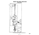 Whirlpool LA5700XPW4 brake and drive tube diagram