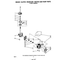 Whirlpool LA5500XPW4 brake, clutch, gearcase, motor and pump diagram