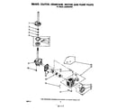 Whirlpool LA5000XPW4 brake, clutch, gearcase, motor, and pump diagram