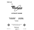 Whirlpool LA7685XPW2 front cover diagram