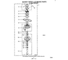 Whirlpool LA5310XPW0 basket drive and brake diagram