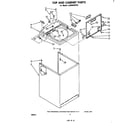 Whirlpool LA5550XPW3 top and cabinet diagram