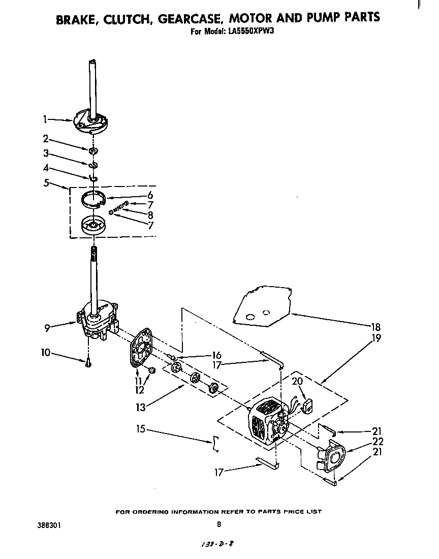 BRAKE, CLUTCH, GEARCASE, MOTOR, AND PUMP