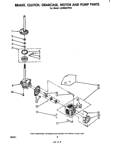 Brake, clutch, gearcase, motor, and pump