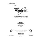 Whirlpool LA6000XPW3 front cover diagram