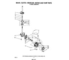 Whirlpool LA6000XPW3 brake, clutch, gearcase, motor and pump diagram