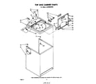 Whirlpool LA3400XPW3 top and cabinet diagram
