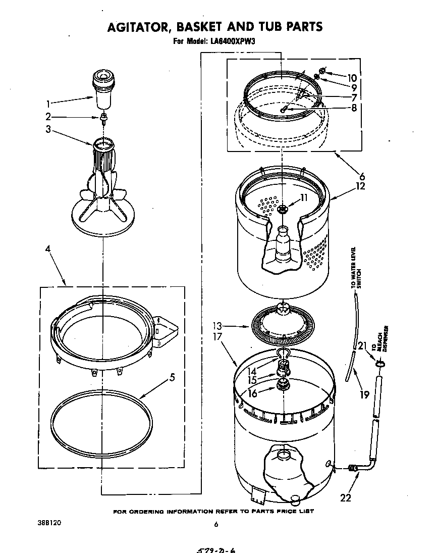 AGITATOR, BASKET AND TUB