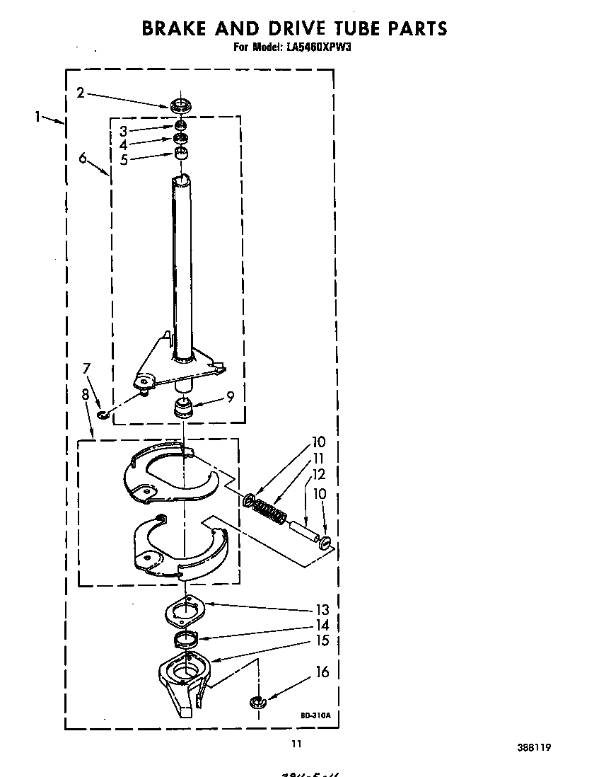 Brake and drive tub