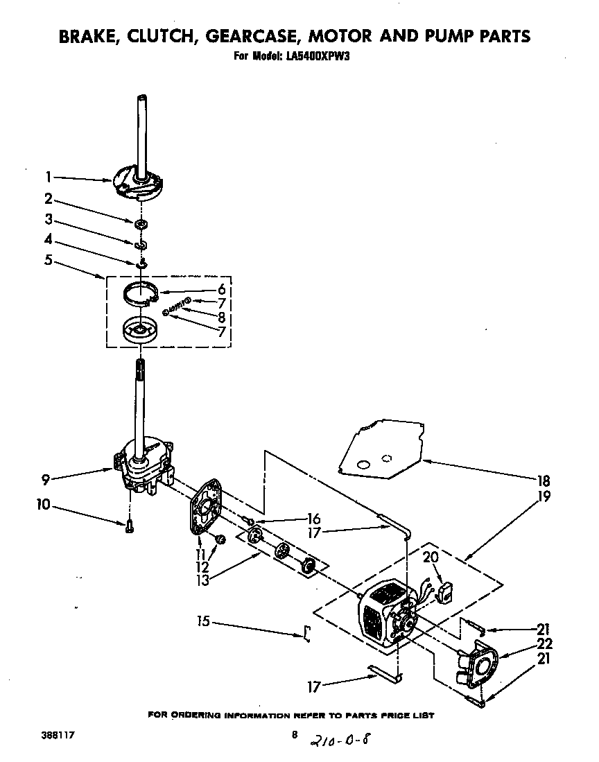 Brake, clutch, gearcase, motor and pump