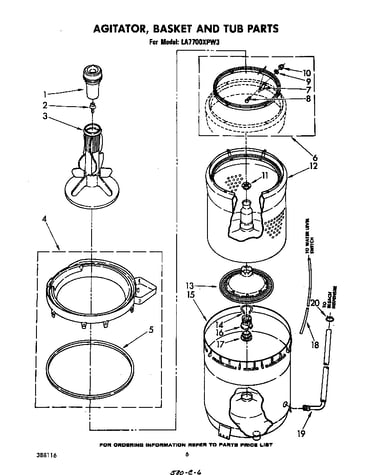 Agitator, basket and tub
