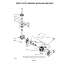 Whirlpool LA5600XPW3 brake, clutch, gearcase, motor and pump diagram