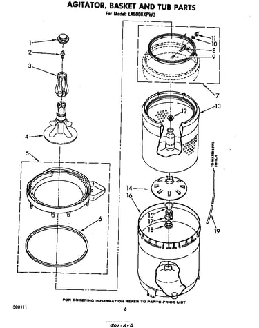Agitator, basket and tub