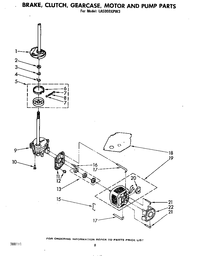 Brake, clutch, gearcase, motor and pump